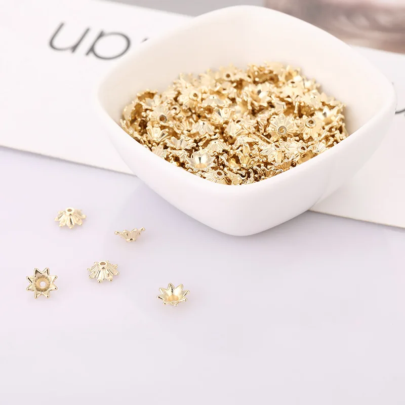 Golden mango CCB Flower With Middle Hole Plastic Beads For Jewelry Making