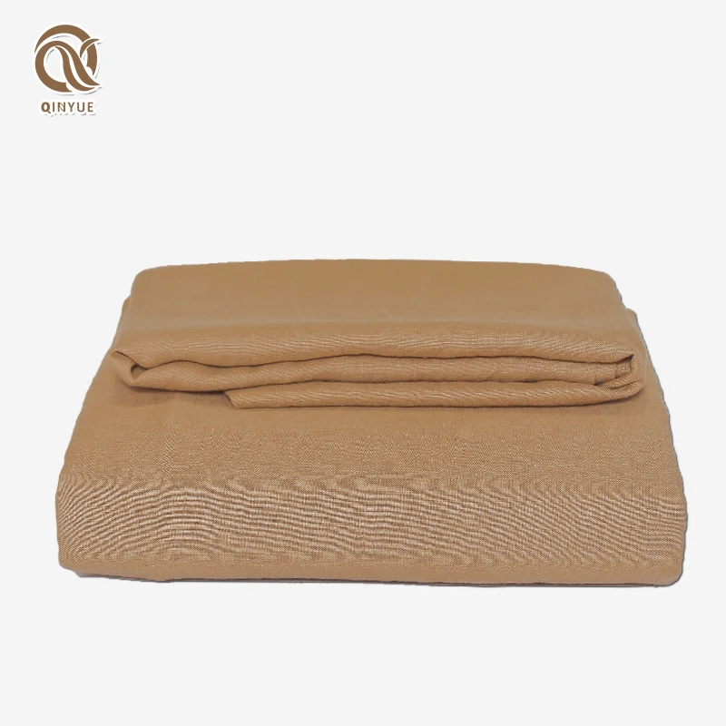 wholesale pure color luxury comfortable customized king size 4 piece linen sheet sets with duvet cover for adults and kids