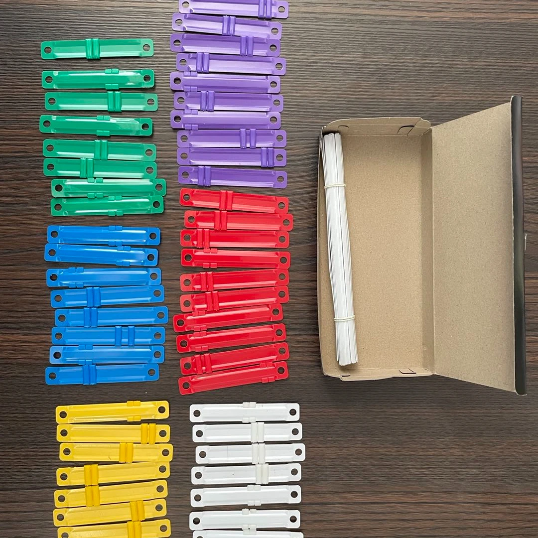 Color plastic two-hole binding strip two-hole puncher binder file  8CM A4 metal binding clip