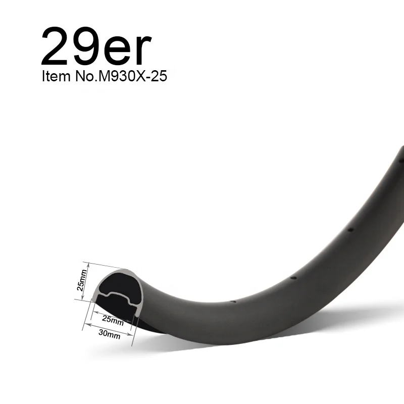 GOFast Lightweight Mtb Carbon Rims Disc Brake Carbon Hookless Rim 30mm Width 25mm Depth Carbon Tubeless Rims For XC