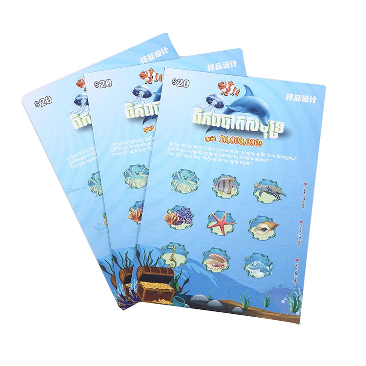 2024 Новая красочная печать лотерейных билетов