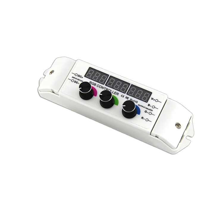 BC-350RF 12V 24V RF remote control rotary knob display led RGB 0~100% dimming rgb controller