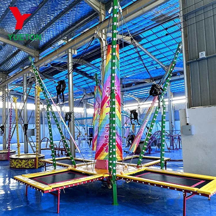 High Quality Carnival Game Amusement Parks Equipment Bungee Jumping Trampoline For Kids And Adult