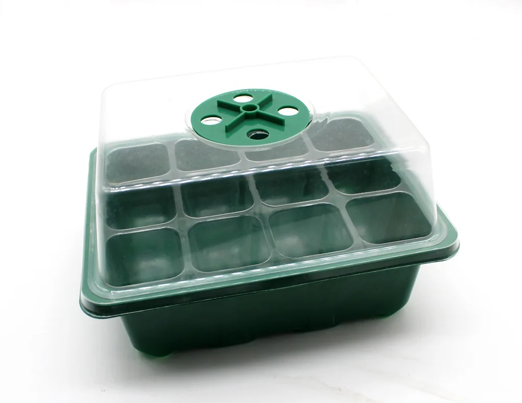 New 12 Cell Seed Seedling Tray Plastic Tray Nursery Block Insulation Breathable Germination Seeding Nursery Tray