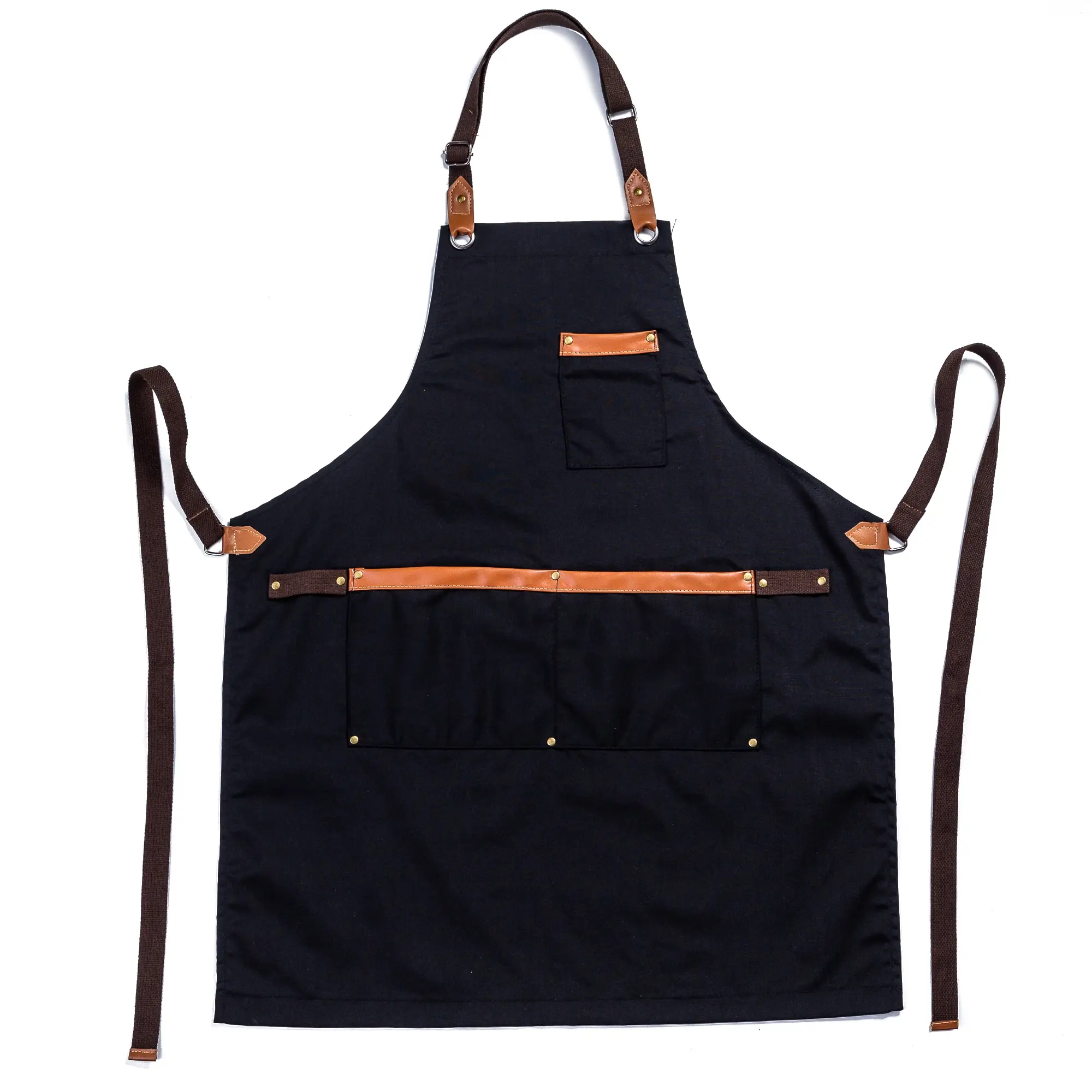 Wholesale Black Restaurant Barista Kitchen Aprons For Women Waterproof