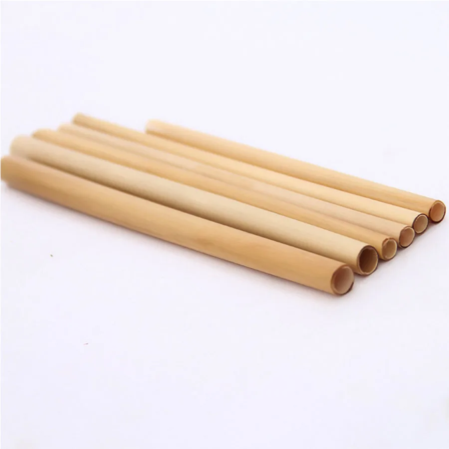 Medium Size180*6mm Biodegradable Disposable Reed Straw Coffee Tea Drinking Straws