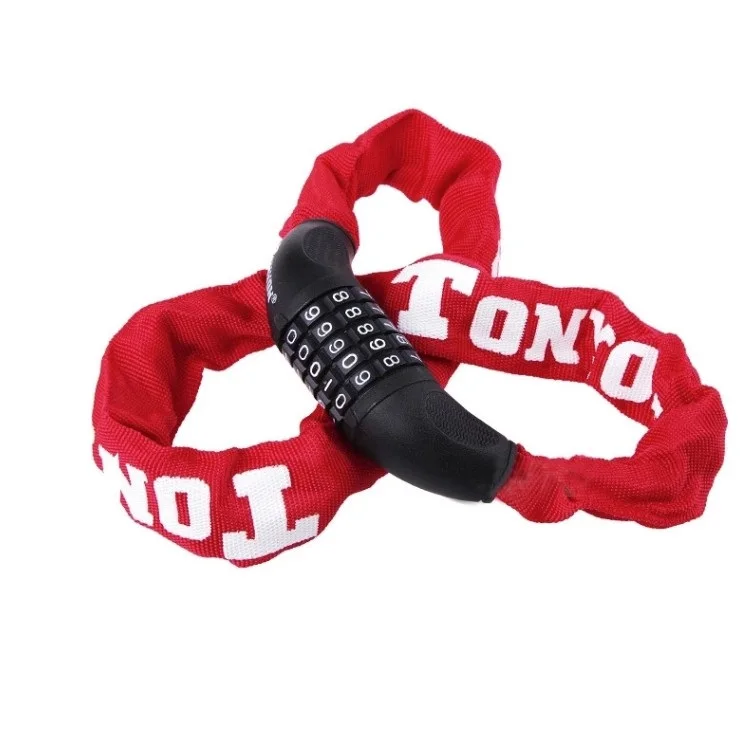 Durable Outdoor Cycling Bicycle Accessories Bike Combination Lock MTB Road Bike Safety Anti-theft Chain Lock With 5 Password