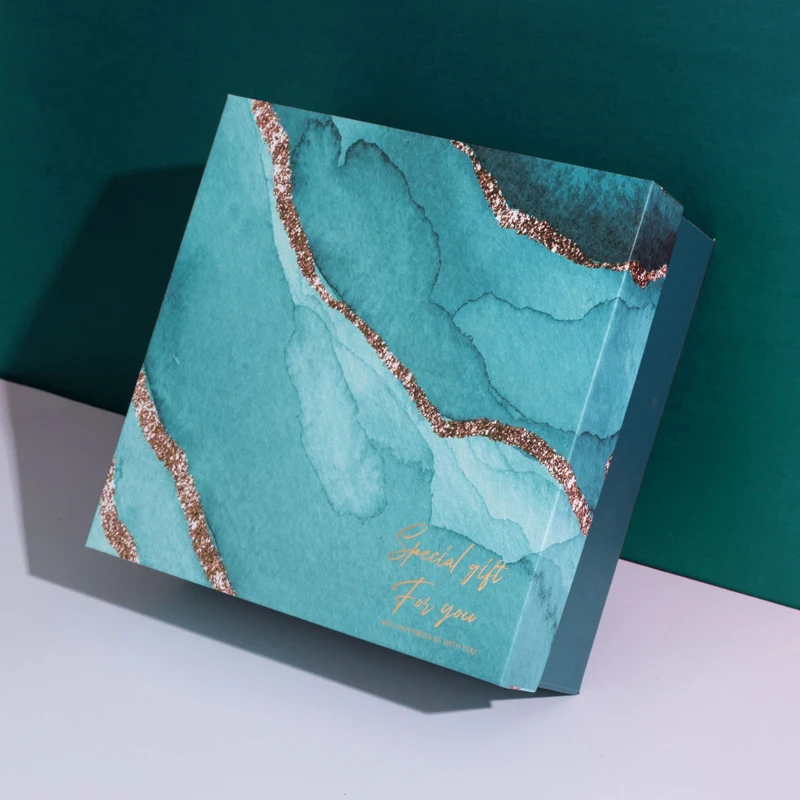 Beautiful Design Folding Cosmetic Bridesmaid Gift Wig Hair Box Gilding Marble Paper Box