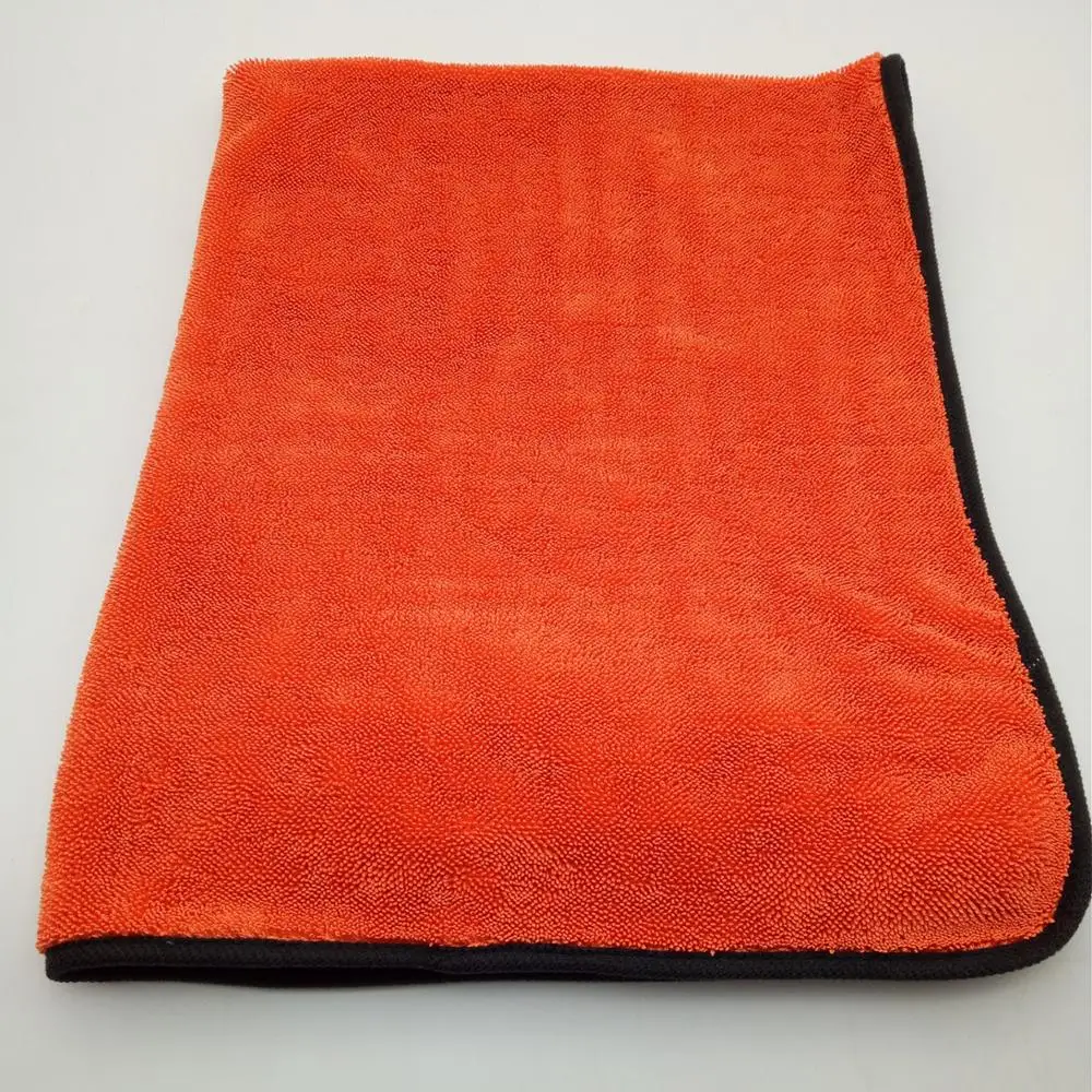 
50*70CM 600gsm Orange Auto Detailing Car Wash Towel Twist Microfiber Car Drying Towel 
