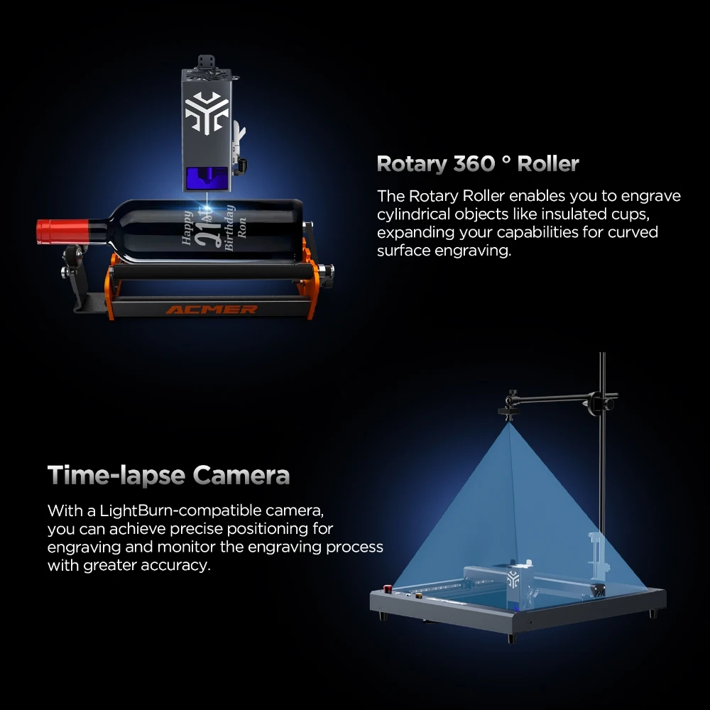 ACMER P2 /10W20W/ 33W Laser Engraver and Cutter Machine Engraving Accuracy 0.01mm Large Working Area 420*400mm