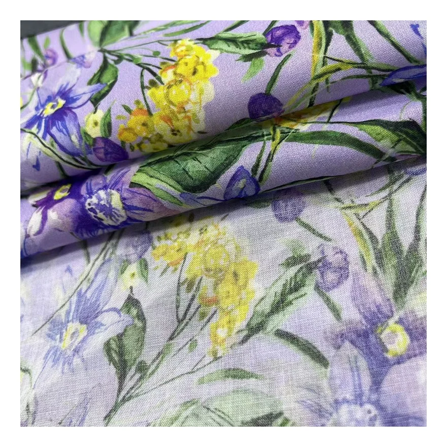 Top selling custom woven 3d digital printing floral designs organic cotton fabric for women dresses