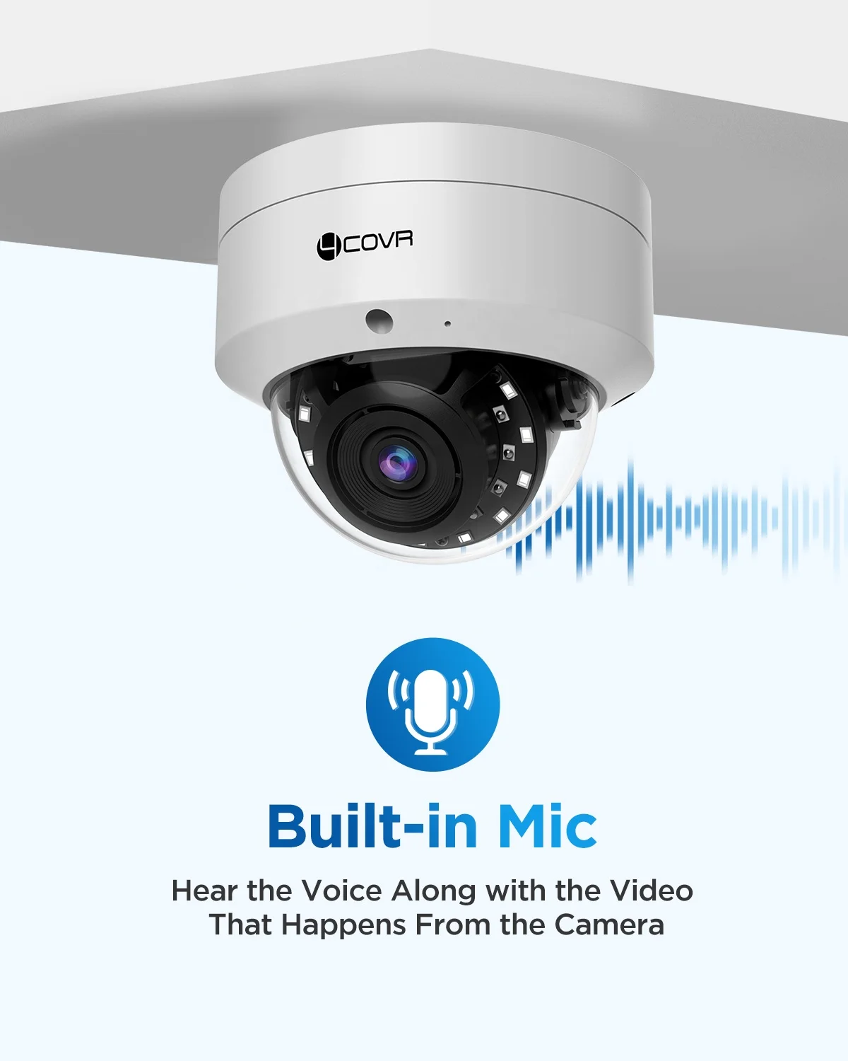 4MP Outdoor Surveillance CCTV Dome Audio Vandal-proof AI Human Vehicle Detection 2.8mm Lens IR Night Vision PoE Security Camera