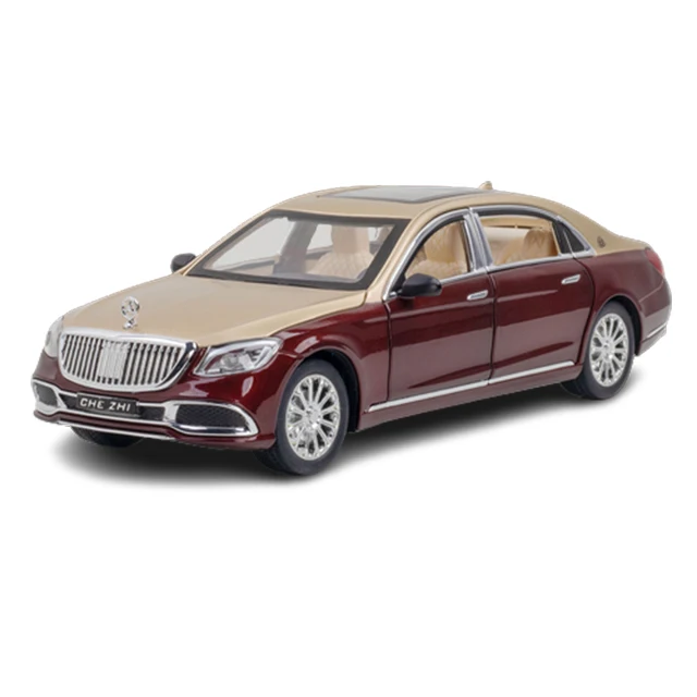 Cross border 1:24 Maybach GLS600 simulation alloy pull back sound and light car model toy diecast toy car wholesale