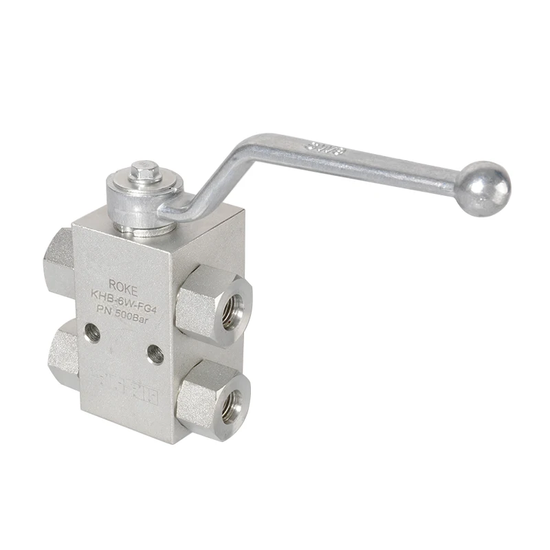Galvanized Carbon Steel Female Thread Double Hydraulic Ball Valve with Fixing Holes