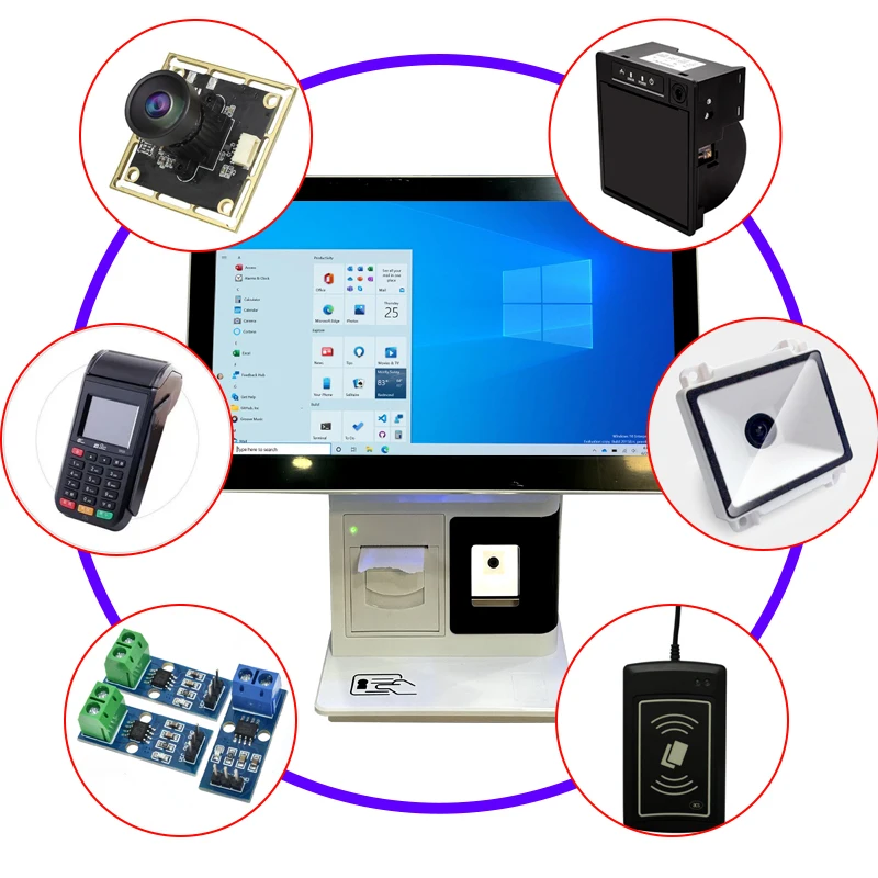 Двойной сенсорный экран pos-машина терминал windows PC компьютер android кассовый аппарат pos принтер все в одном для ресторанов