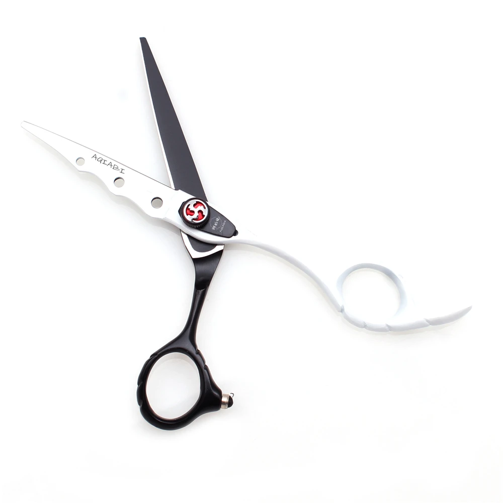 Barber Hair Scissors 6' AQIABI 440C Hair Cutting Scissors Professional Hairdressing Scissors White A1019