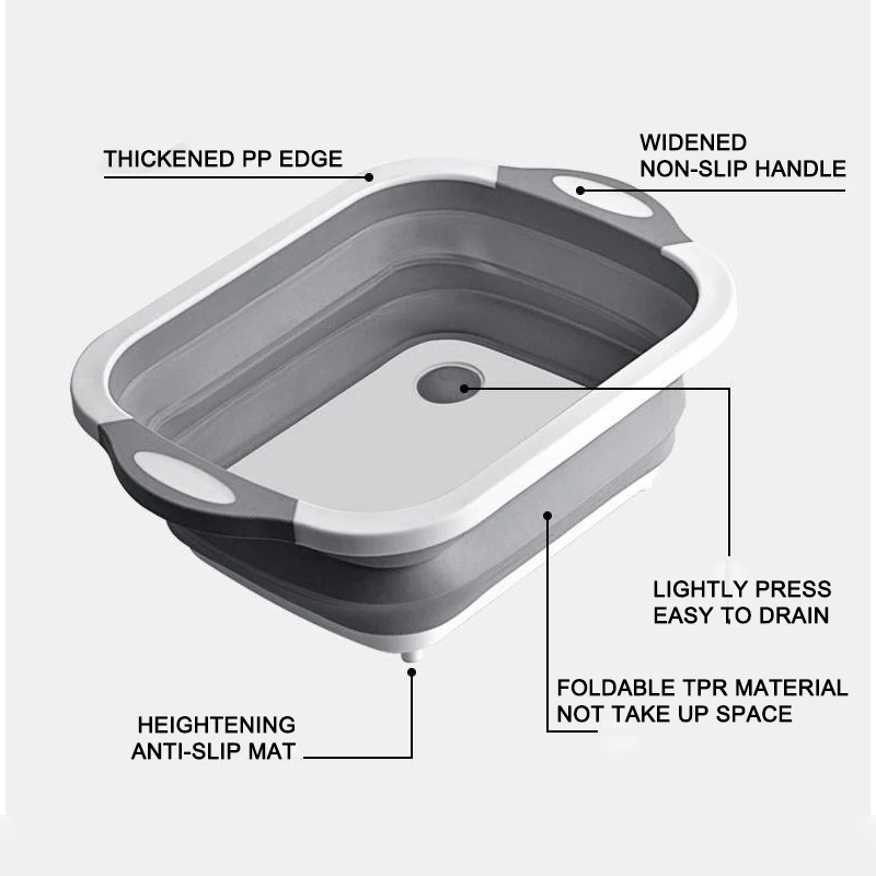 New Multi-function 2 In 1 Plastic folding Collapsible Containers ,Kitchen Mats Cutting Board