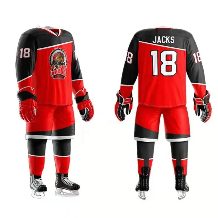 Custom oem stitched embroidered mens team reversible custom sublimated ice hockey wear
