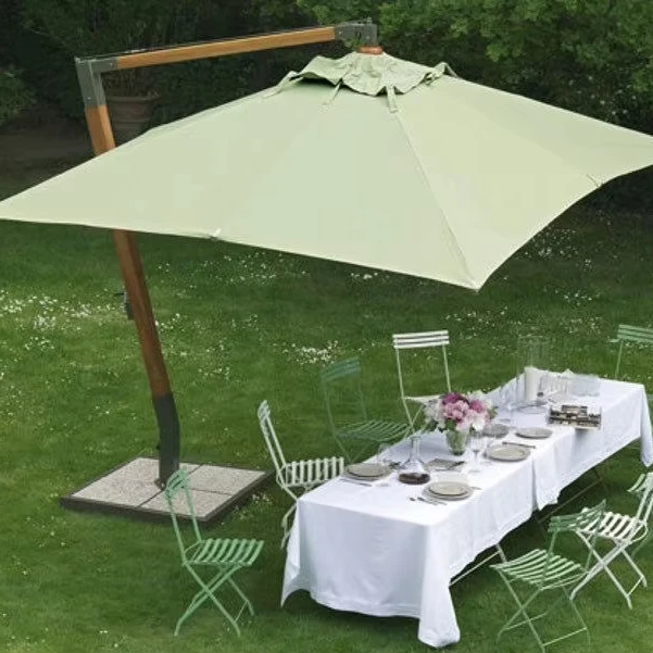 Best price Economic Large Parasol Outdoor Garden Double Top Canopy Cantilever Umbrella Fabric with UV Printing Patio