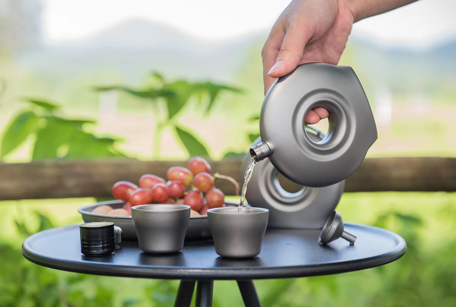 Outdoor camping titanium hip flask 6oz 180ml wine bottle liquor ultralight titanium flask