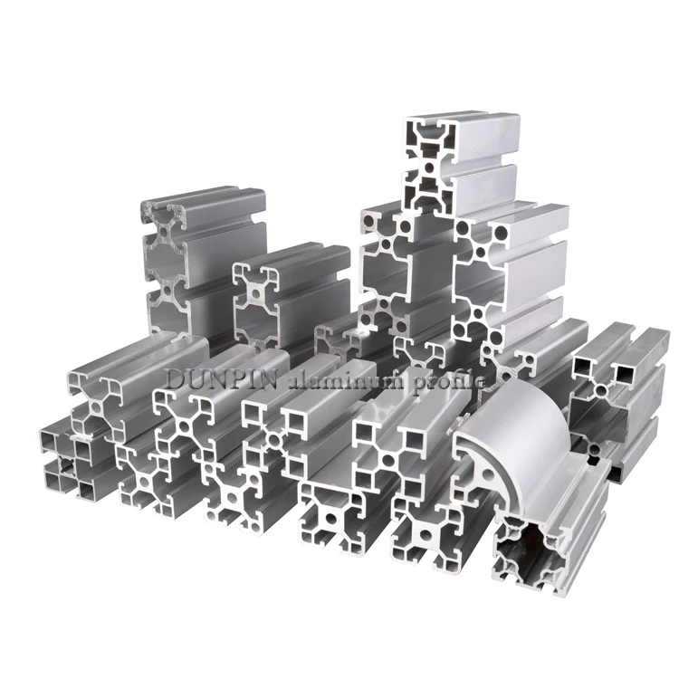 silver anodized T-slot Anodized heavy duty for linear guide aluminum rotura de puente termico extrusione de aluminio perfiles