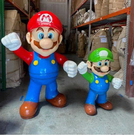 Custom Super Mario Bros Statue Resin Mario Statue Resin Mario Brothers Crafts For Mall Decor