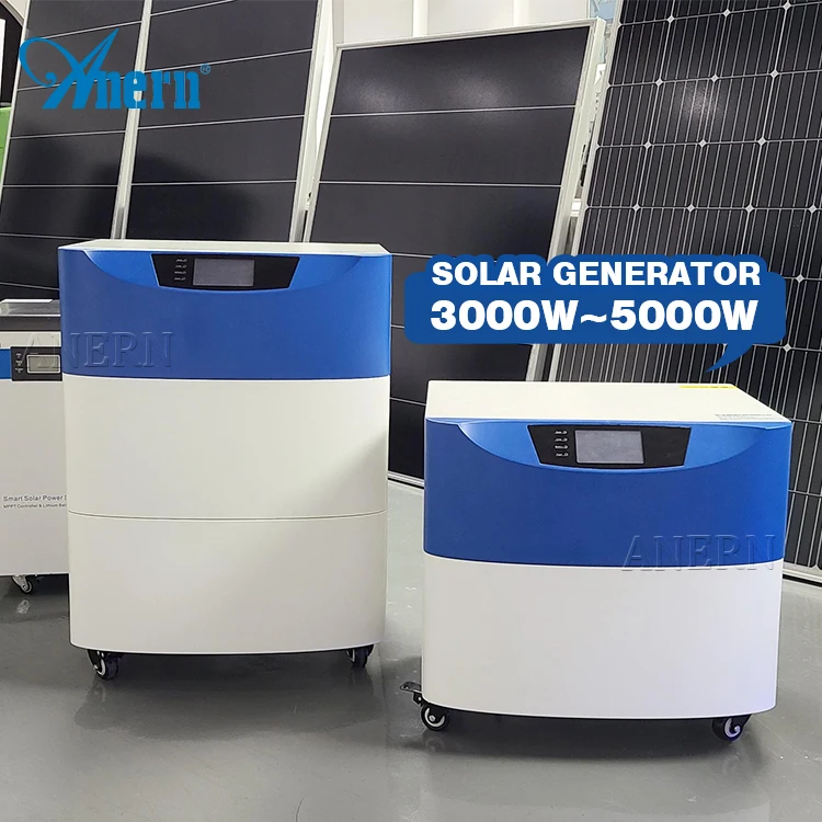 Outdoor 3000w 5000w portable ac solar generator with solar panels