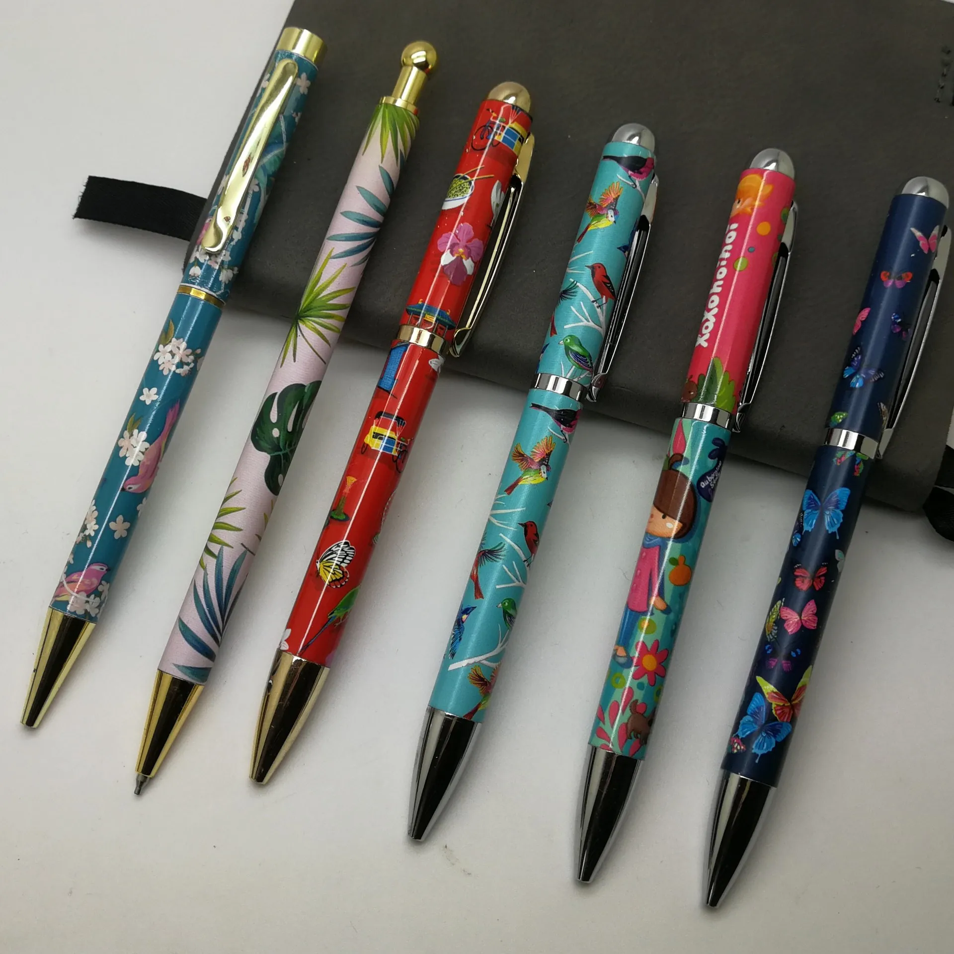 Custom Personalized Design Sarasa Heat Transfer Printing Floral Sarasa Pen Logo Lapiceros Kawaii  Blank Sublimation Pen
