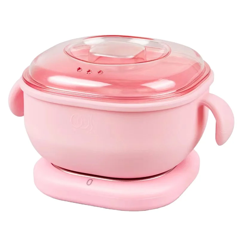 2022 New Easy To Clean 400ml Silicone Pot Depilatory Wax Melting Machine Portable Pink Paraffin Wax Heater Foldable Hair Removal