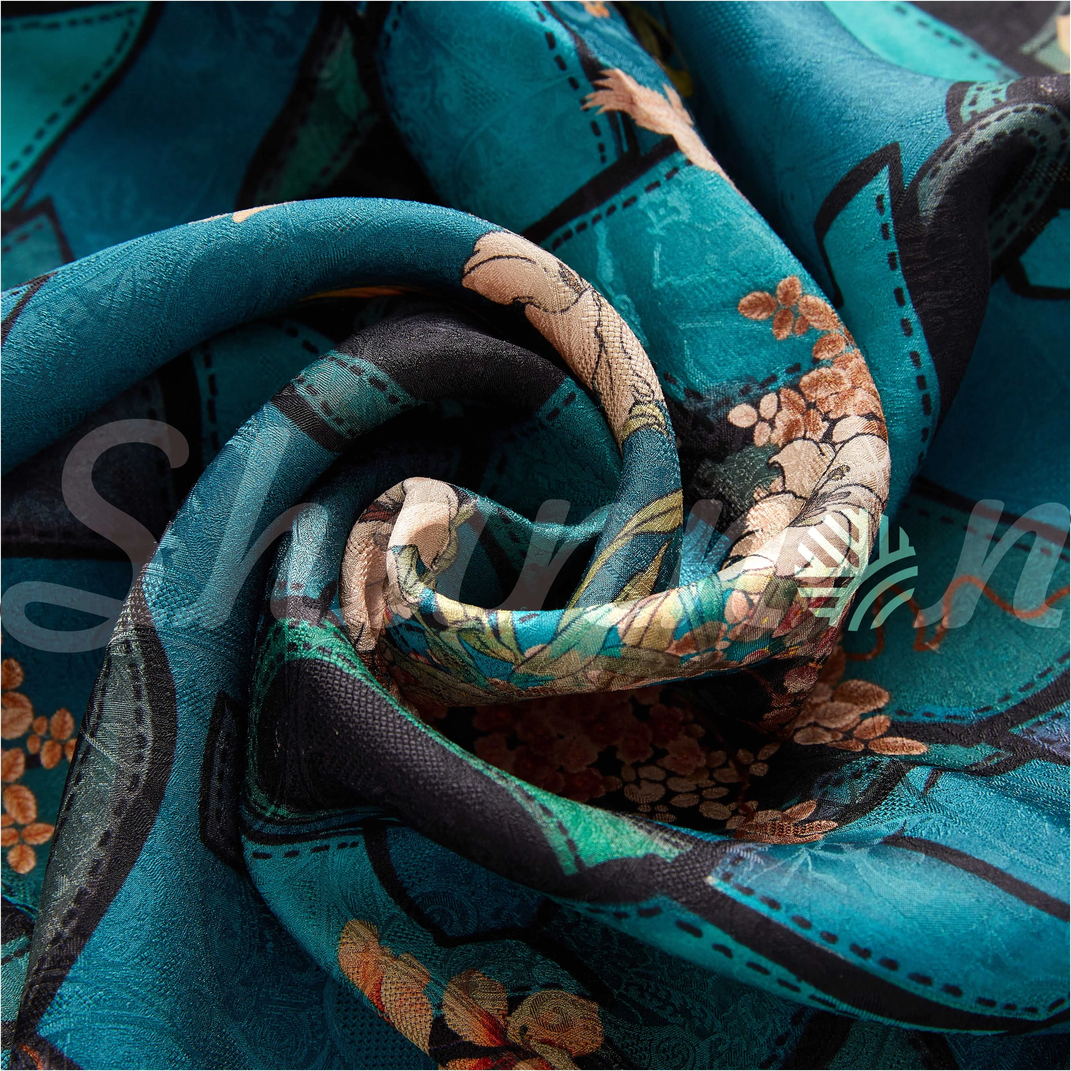 OEKO-TEX 100 Wholesale silk pure natural silk fabric 100% mulberry Silk 19MM digital printed fabric for dress