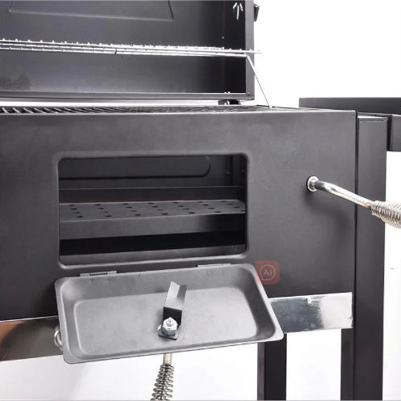 Steel Barbecue Grill Charcoal Barbecue Smoker Trolley Barbecue Grill Outdoor BBQ Grills Outdoor