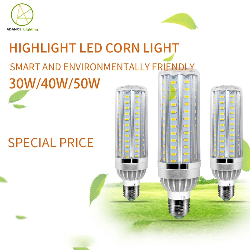 Advance lighting  Led 40w GH Lamps Replacement E27 E40 150w HPS Warehouse Parking Lot E39 Mogul Socket Corn bulb light
