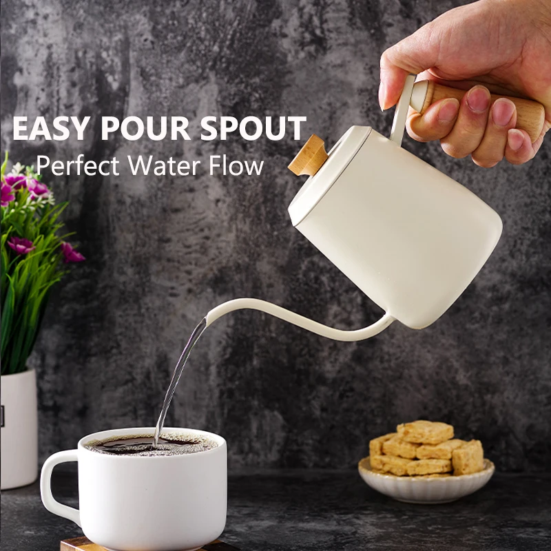 Factory Non Electric 350ml Gooseneck Stainless Steel Pour Over Hand Drip Coffee Tea Kettle