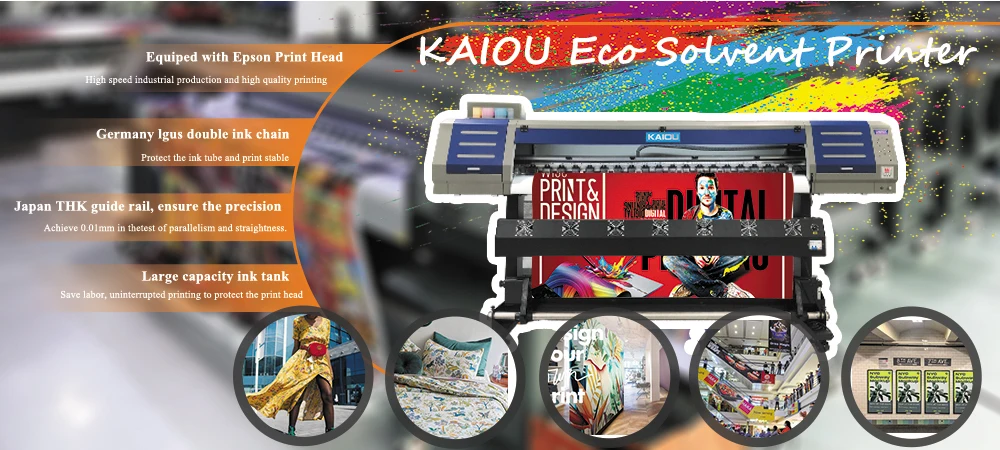6 Feet Digital Flex Banner Plotter Vinyl Eco Printer 1.6m Eco Solvent Printer for Advertising Flex Banner