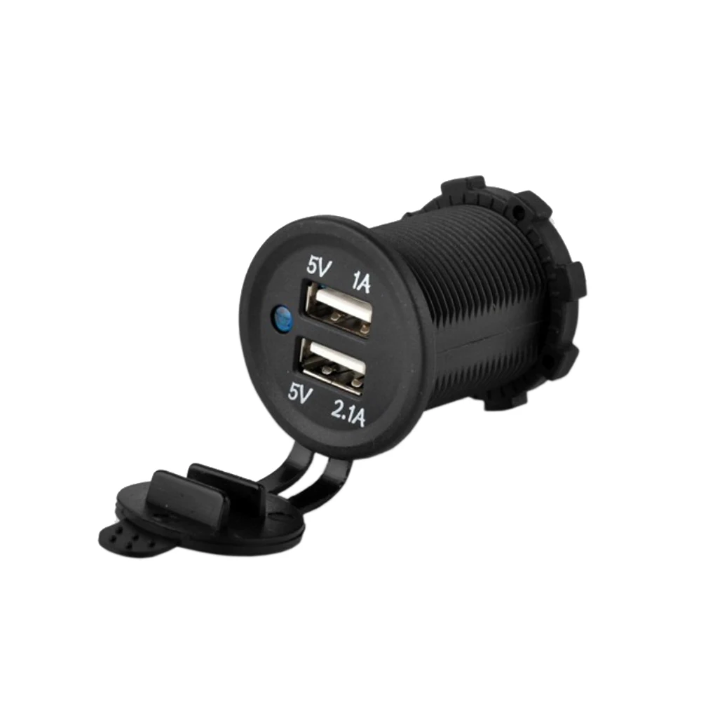 Waterproof 12V 24V Dual USB Port Car Charger Power Adapter Socket Outlet for Vehicle Boat Truck Motorcycle diy