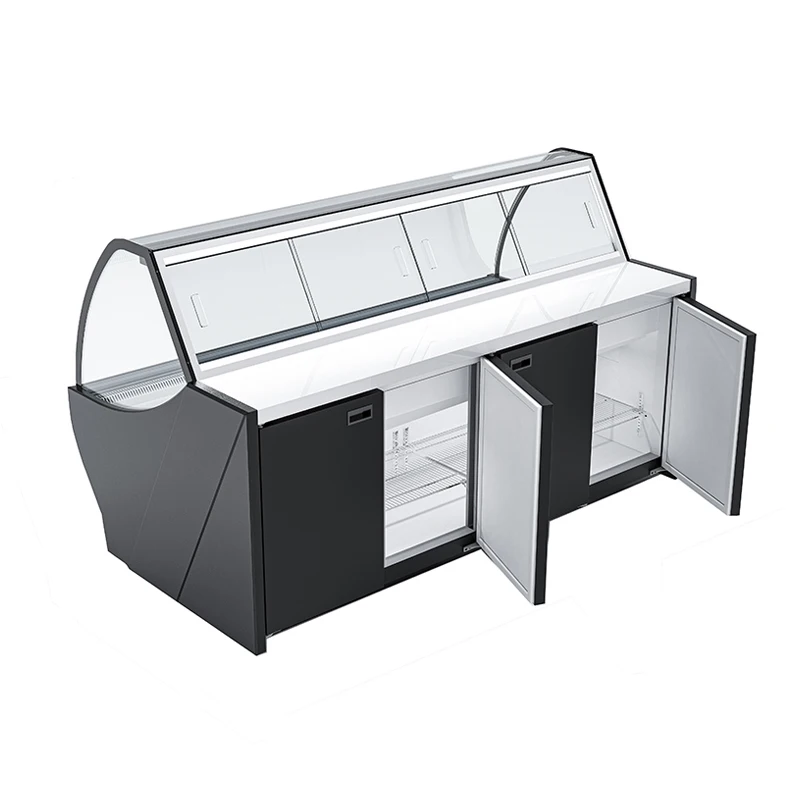 Commercial Meat Deli Display Freezer Refrigerated Deli Cooler Showcase For Supermarket