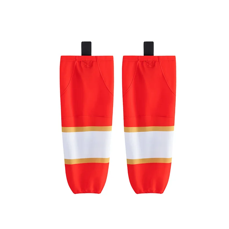 Wholesale OEM Hockey Socks with Training Mesh Fabric for Sports Wear Sublimation Printing Ice Hockey Socks