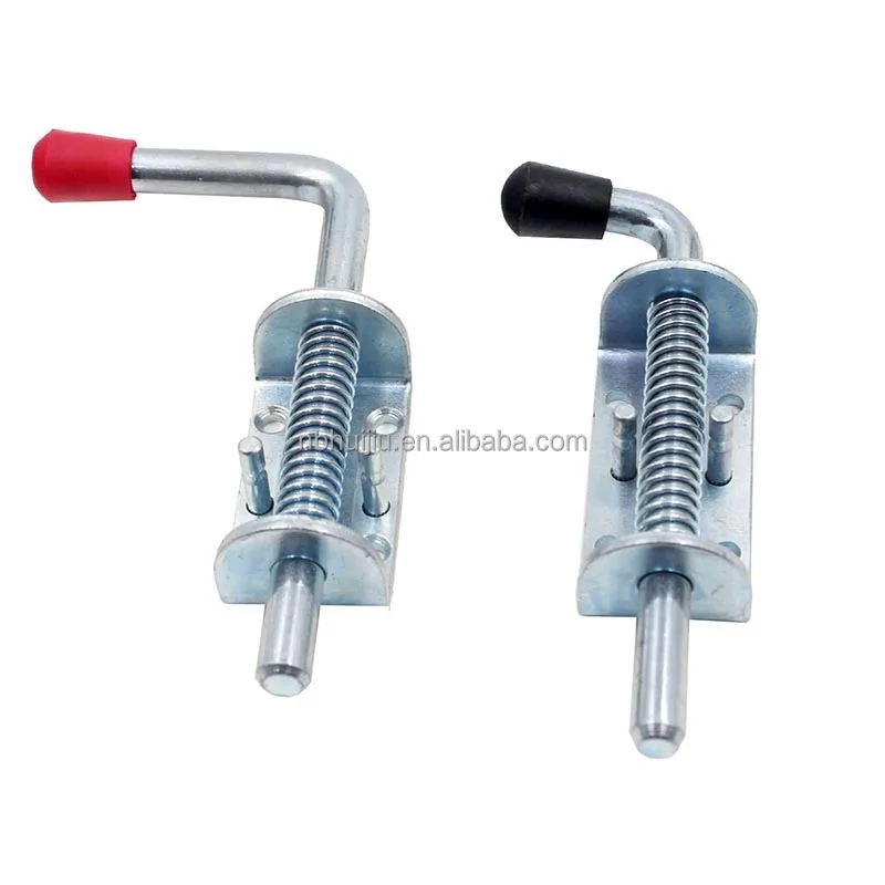 Spring Loaded Barrel Bolt Latch Pin, Heavy Duty Steel Sliding Door Lock for Doors/Cabinets/Chests,Thickened Interior & Outdoor