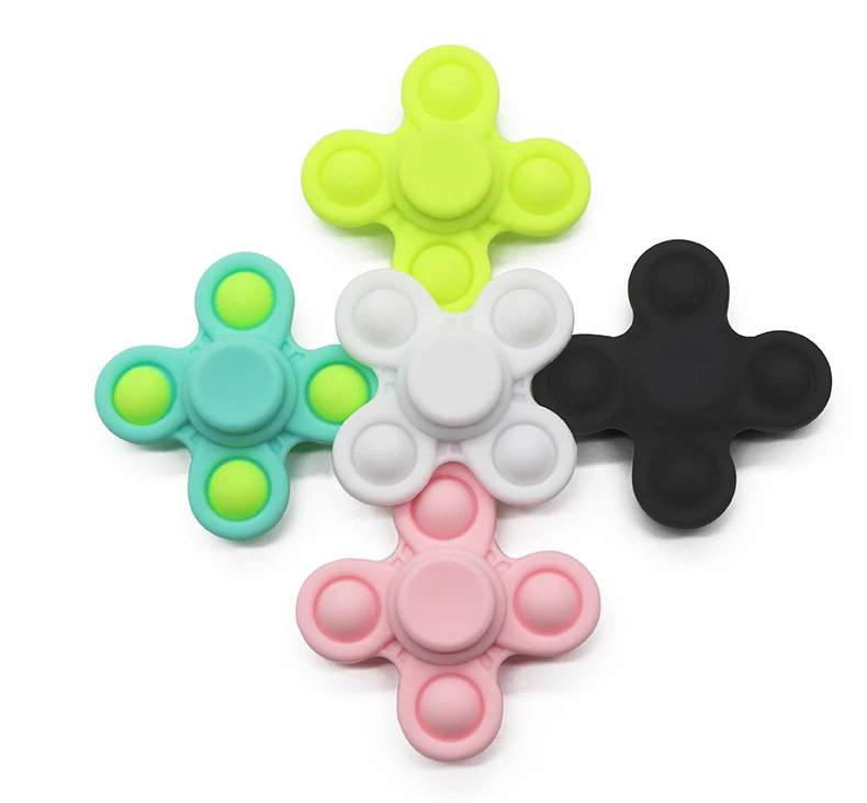 Unisex Children Relieve ADHD Fidget Toys Mix Colorful Silicone Food Grade Relieve Anxiety Fidget Spinner Toy