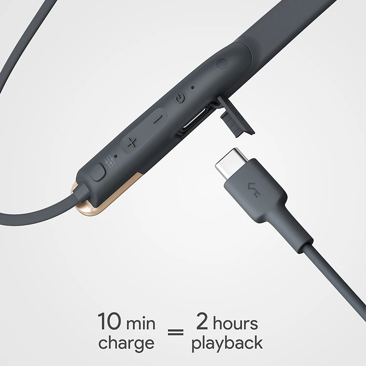 Waterproof BT 5.0 Headset Magnetic Wireless Sports Running Neck Earbuds with Mic Noise Cancelling Neckband Earphone