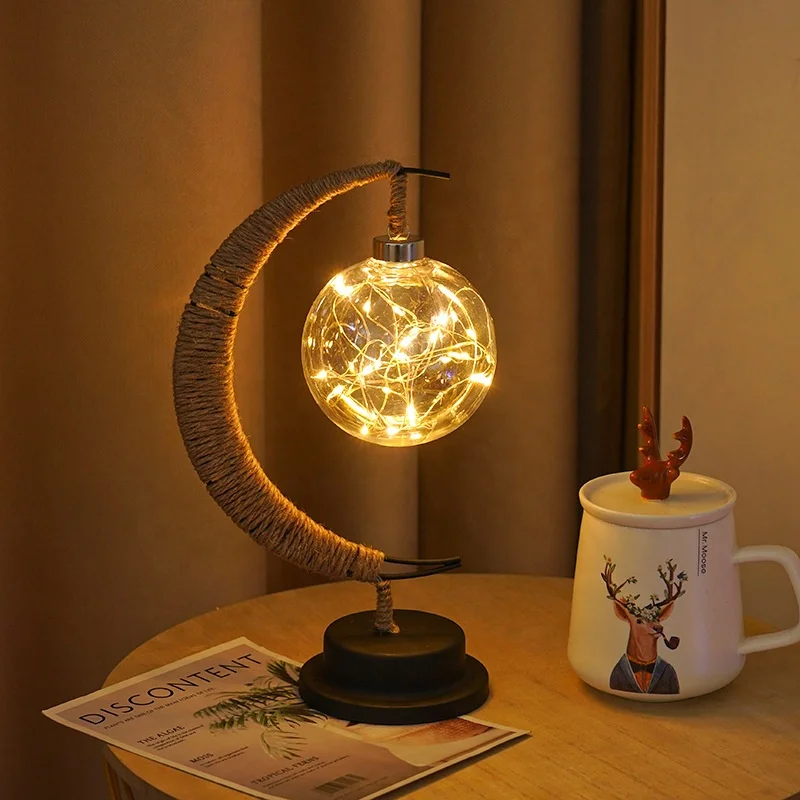Creative Lamp Enchanted Lunar Lamp Hanging Magic Moon Led Room Decor Lights For Home Bedroom Festival Romantic Decorations