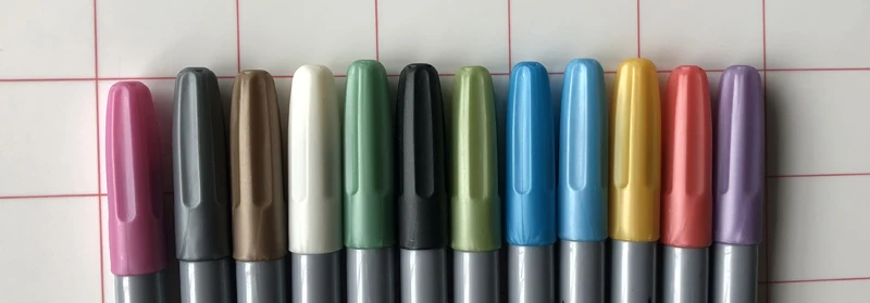 Fine tip water base assorted color large capacity ink metallic permanent marker