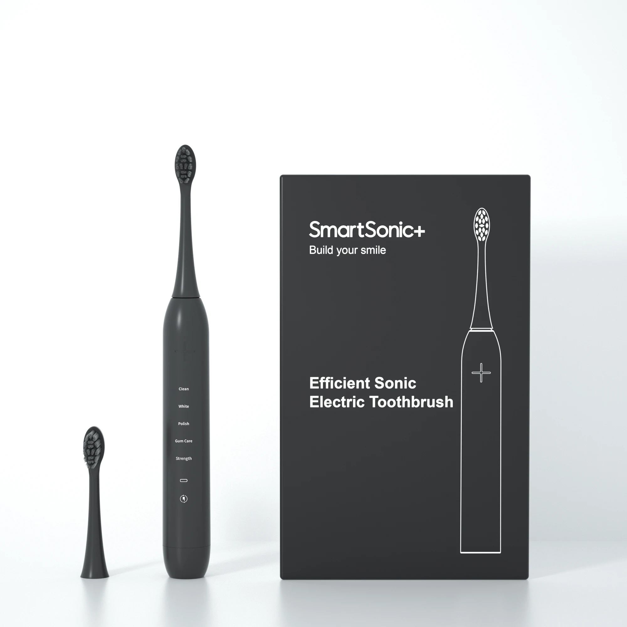 IPX8 Black Adult Sonic Smart Electric Toothbrush Sensitive Dupont Bristle Rechargeable Toothbrush