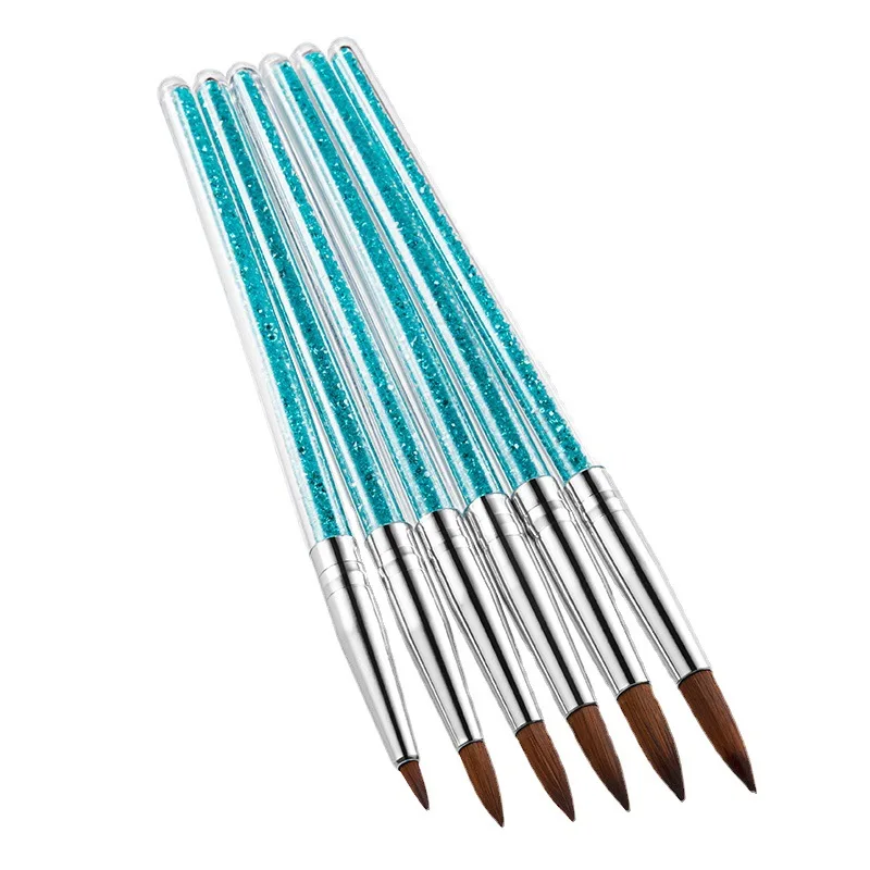 bin new Manicure Tool design crystal pen blue diamond 6 pieces/Set nail diy art acrylic brushes