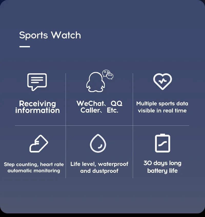 Smartwatch message notification Waterproof Smart Watch Phone Fitness Tracker GPS positioning Smartwatch with Unisex