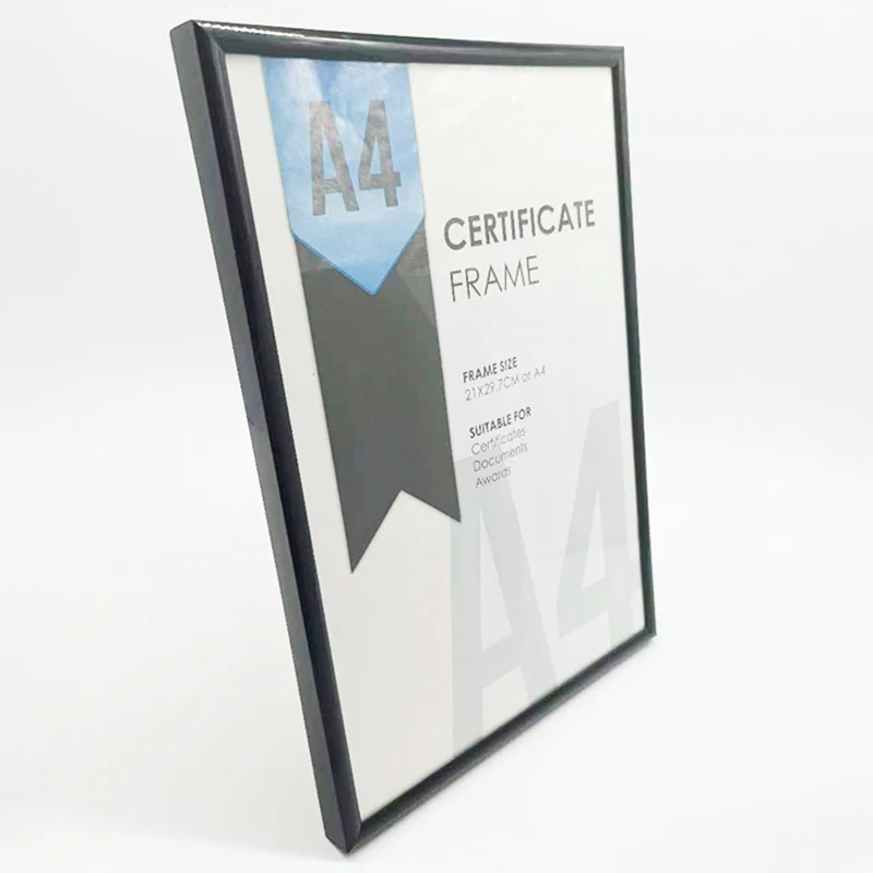 2023 Factory wholesale picture frame custom PVC  A4 frame 21*29.7 cm diploma certificate plastic frame
