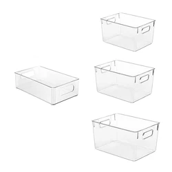 Acrylic Clear Space Plastic Storage Bins Kitchen Pantry Storage Drawers Transparent Fridge Cabinet Refrigerator Organizers Boxes