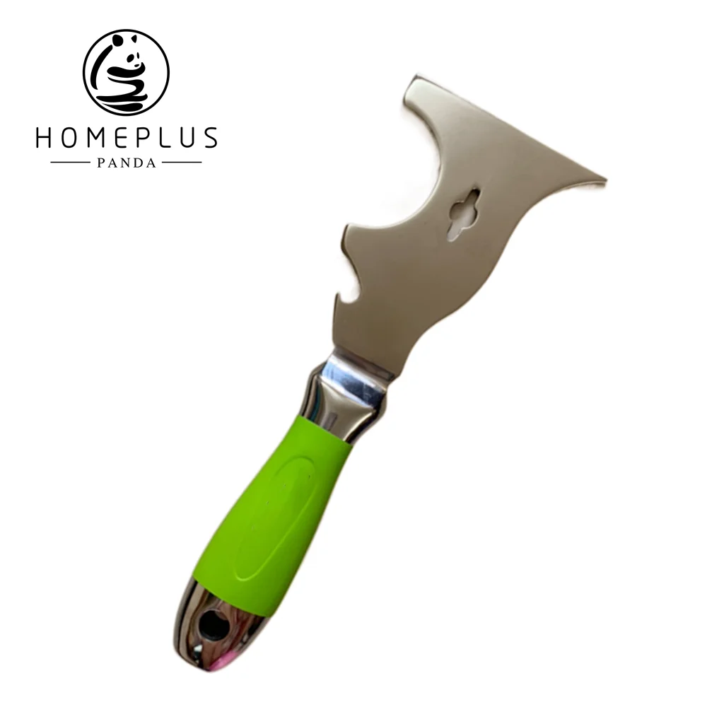 decoration scraper stainless steel with soft rubber handle mirror polishing blade putty knife