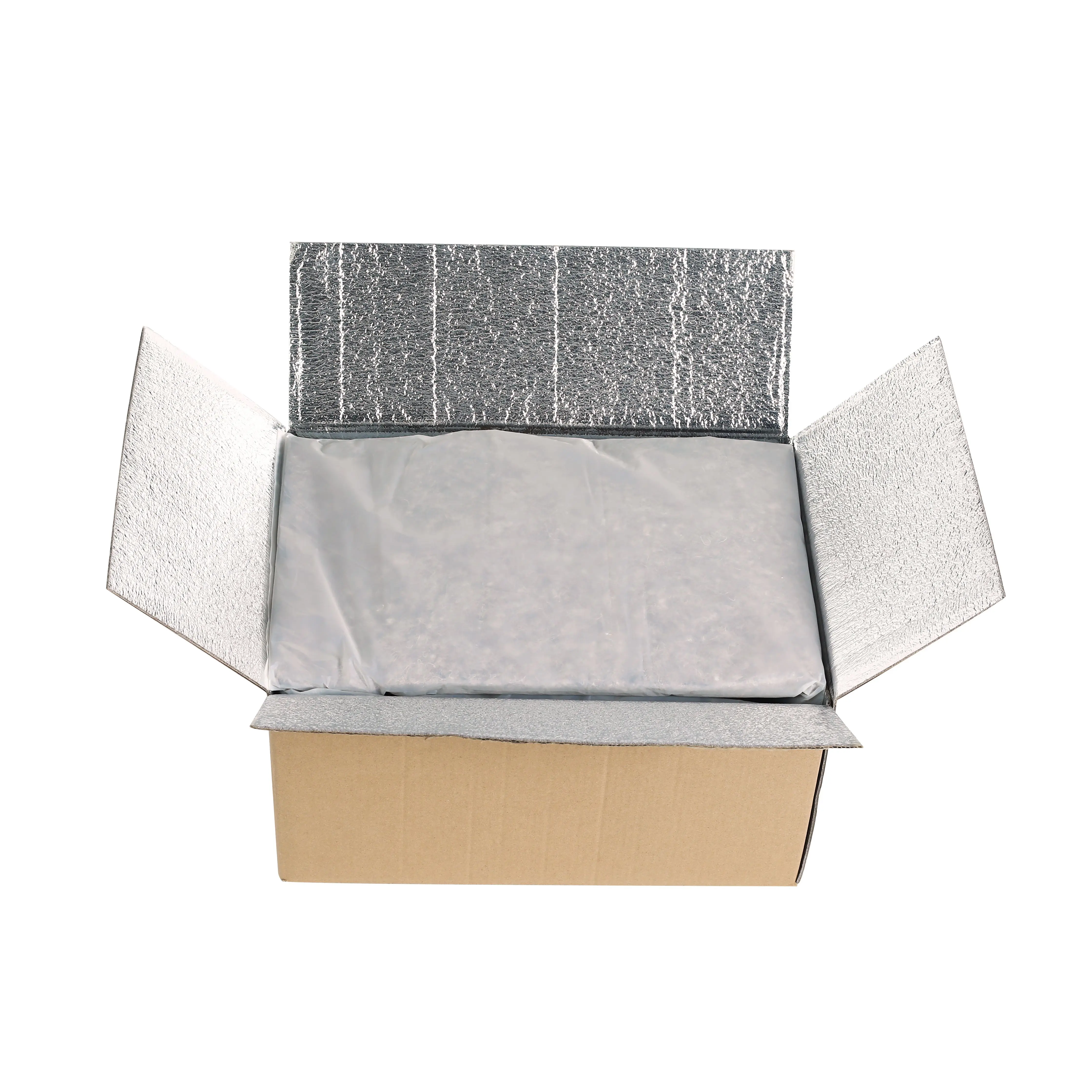 Customized thermal liner by fleece fiber degradable shipping material insulation for freezing food carriage