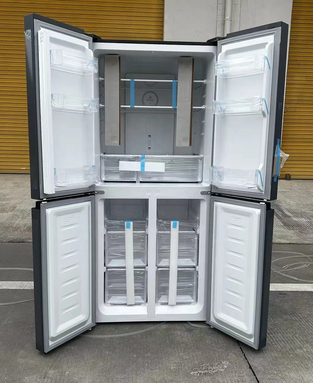 French Cross Open Door Refrigerator Black Inverter Plastic Compressor Air Cooling Free Spare Parts Geladeiras Frost Free Em Inox